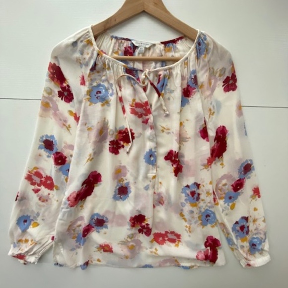 Lucky Brand Womens Major Floral Peasant Top Blouse Size M - Picture 6 of 13